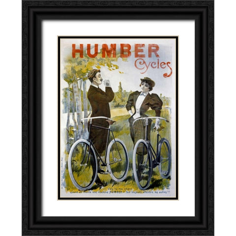 Humber Cycles Black Ornate Wood Framed Art Print with Double Matting by Pal