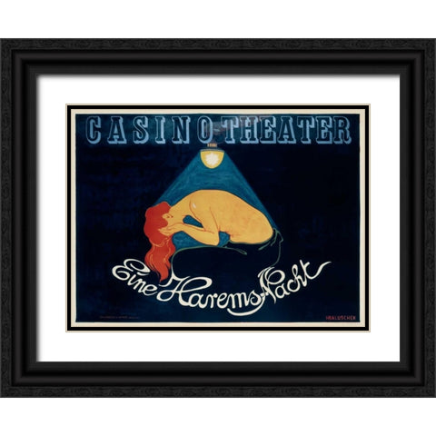 Casino-Theater/Eine Harems-Nacht Black Ornate Wood Framed Art Print with Double Matting by Baluschek, Hans
