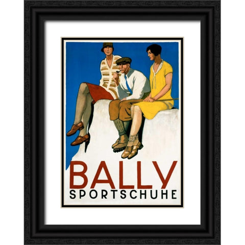 Bally Sportschuhe Black Ornate Wood Framed Art Print with Double Matting by Cardinaux, Emil