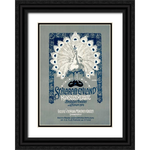 Schlaraffenland Black Ornate Wood Framed Art Print with Double Matting by Frank, Joseph