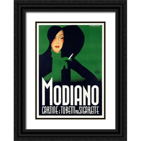 Modiano Black Ornate Wood Framed Art Print with Double Matting by Lenhart, Franz