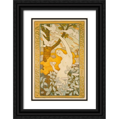 Le Livre de Magda Black Ornate Wood Framed Art Print with Double Matting by Berthon, Paul