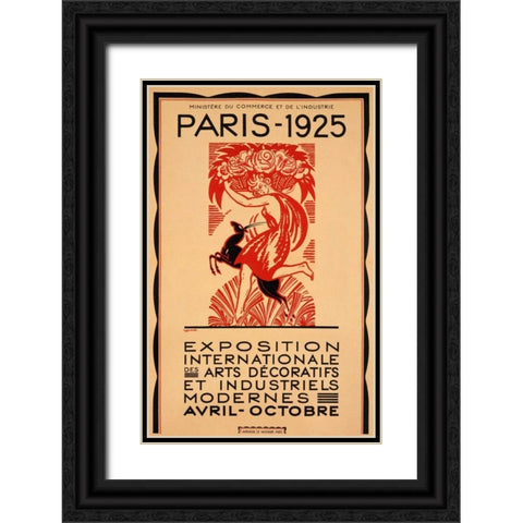 Paris-1925 Black Ornate Wood Framed Art Print with Double Matting by Bonfils, Robert