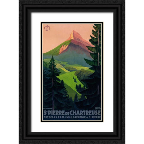 St. Pierre de Chartreuse Black Ornate Wood Framed Art Print with Double Matting by Broders, Roger