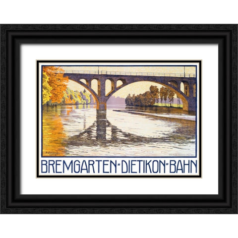 Bremgarten-Dietikon-Bahn Black Ornate Wood Framed Art Print with Double Matting by Colombi, Plinio