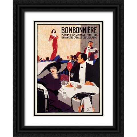 Bonbonnerie Black Ornate Wood Framed Art Print with Double Matting by Ehrenberger, Ludwig L.