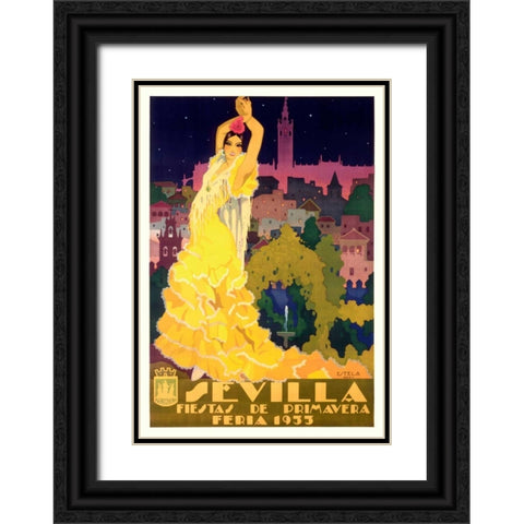 Sevilla/Fiestas de Primavera Black Ornate Wood Framed Art Print with Double Matting by Estela-Anto, Enrique