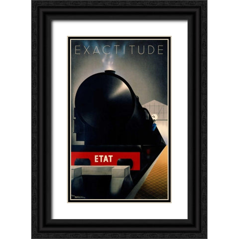 Exactitude Black Ornate Wood Framed Art Print with Double Matting by Fix-Masseau, Pierre