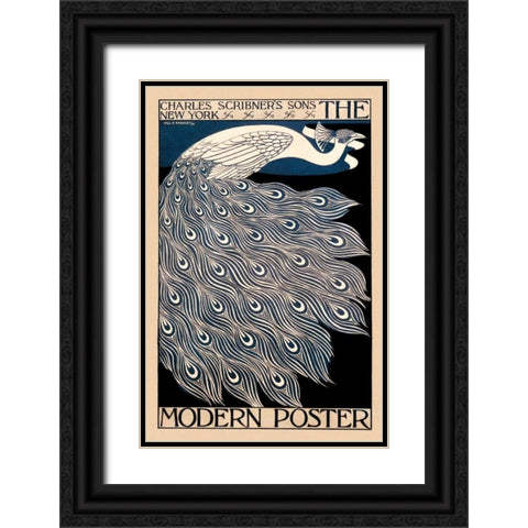 The Modern Poster, 1895 Black Ornate Wood Framed Art Print with Double Matting by Bradley, William H.