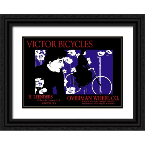 Victor Bicycles: Overman Wheel Company, 1896 Black Ornate Wood Framed Art Print with Double Matting by Bradley, William H.