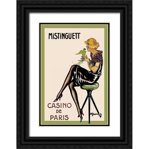 Mistinguett - Casino de Paris, 1922 Black Ornate Wood Framed Art Print with Double Matting by Gesmar, Charles