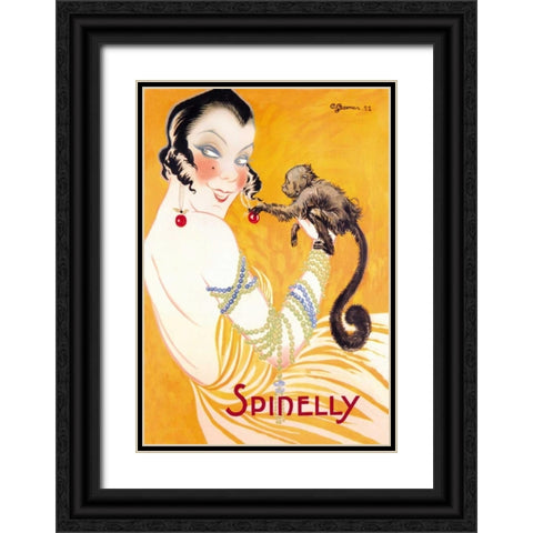 Spinelly, 1922 Black Ornate Wood Framed Art Print with Double Matting by Gesmar, Charles