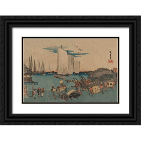Okido at Takanawa (Takanawa okido no zu), 1832 Black Ornate Wood Framed Art Print with Double Matting by Hiroshige, Ando