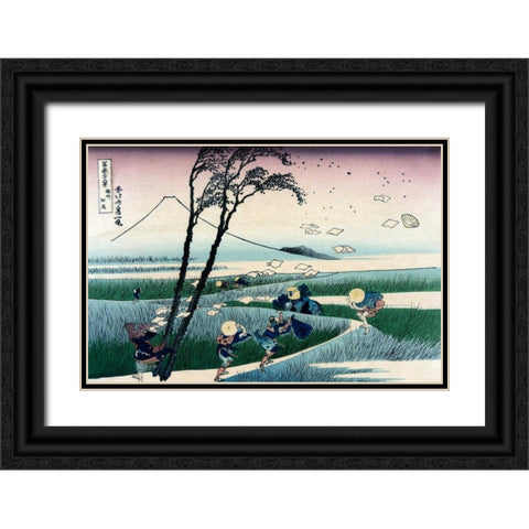 Ejiri in Suruga Province, 1830 Black Ornate Wood Framed Art Print with Double Matting by Hokusai