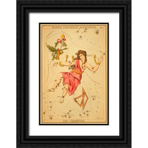 Gloria Frederici, Andromeda, and Triangula, 1825 Black Ornate Wood Framed Art Print with Double Matting by Aspin, Jehoshaphat