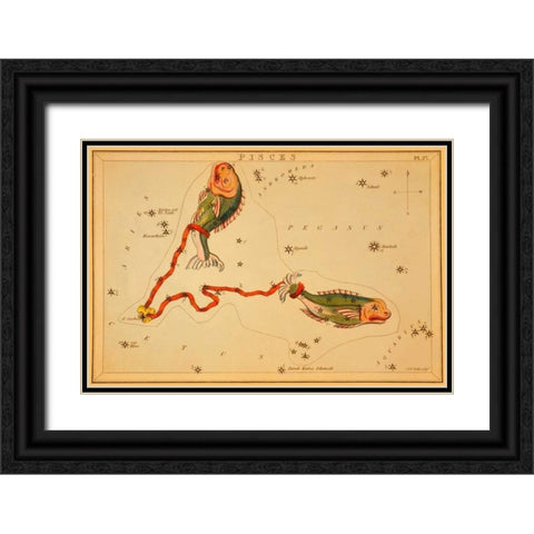 Pisces, 1825 Black Ornate Wood Framed Art Print with Double Matting by Aspin, Jehoshaphat
