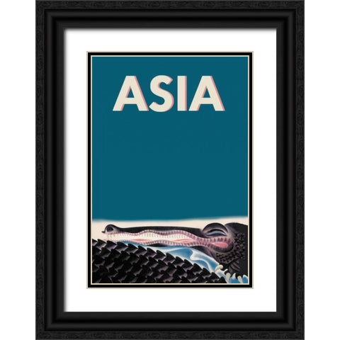 Crocodile, 1933 Black Ornate Wood Framed Art Print with Double Matting by McIntosh, Frank