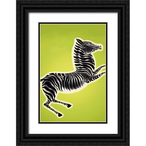 Zebra, 1933 Black Ornate Wood Framed Art Print with Double Matting by McIntosh, Frank