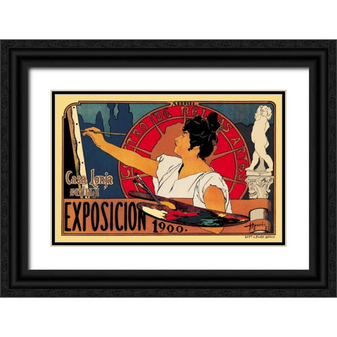 Centro de las Bellas Artes Exposicion 1900, 1900 Black Ornate Wood Framed Art Print with Double Matting by Unknown