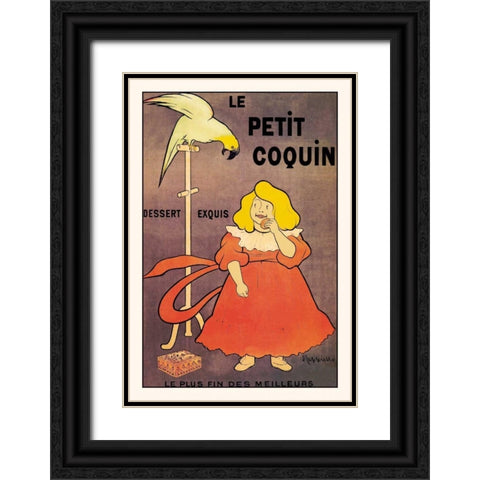 Le Petit Coquin Black Ornate Wood Framed Art Print with Double Matting by Unknown