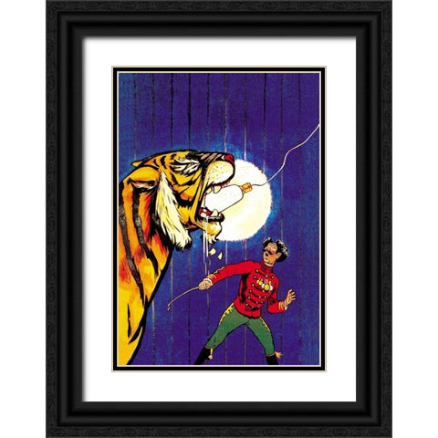 Tigerlight Black Ornate Wood Framed Art Print with Double Matting by Unknown