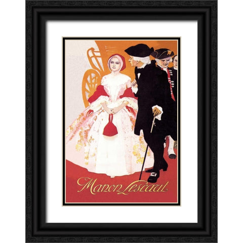 Manon Lescaut Black Ornate Wood Framed Art Print with Double Matting by Unknown