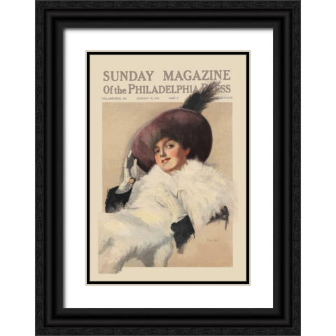 Sunday Magazine of the Philadelphia Press Black Ornate Wood Framed Art Print with Double Matting by Unknown