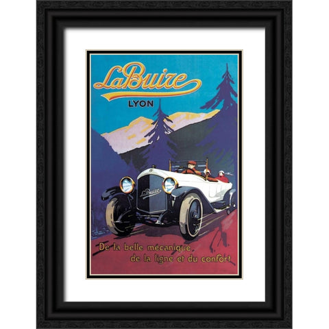 LaBuize Black Ornate Wood Framed Art Print with Double Matting by Unknown