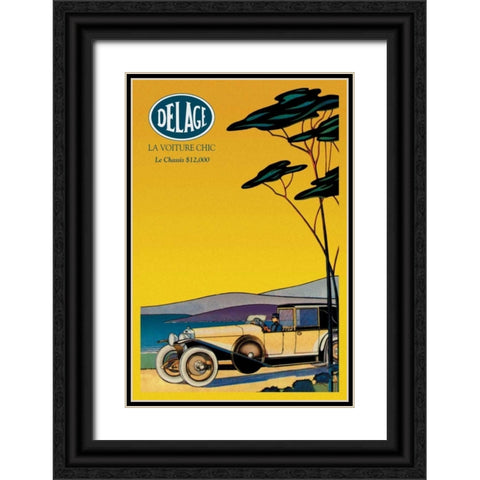 Delage - Out for a Drive Black Ornate Wood Framed Art Print with Double Matting by Unknown