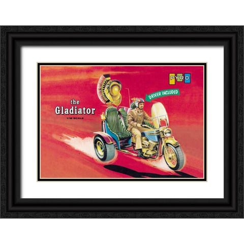 The Gladiator - Driver Included Black Ornate Wood Framed Art Print with Double Matting by Unknown