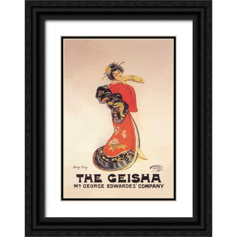 The Geisha: Mr. George Edwardes  Company Black Ornate Wood Framed Art Print with Double Matting by Unknown