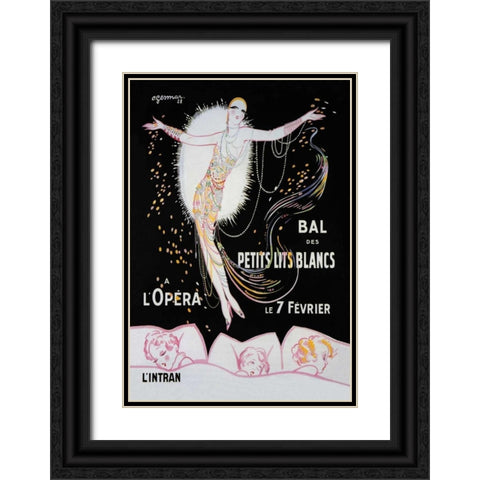 Dance of the Little White Lights Black Ornate Wood Framed Art Print with Double Matting by Unknown