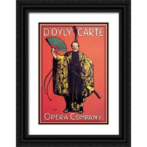 D Oyly Carte Opera Company (Asian Costume) Black Ornate Wood Framed Art Print with Double Matting by Unknown