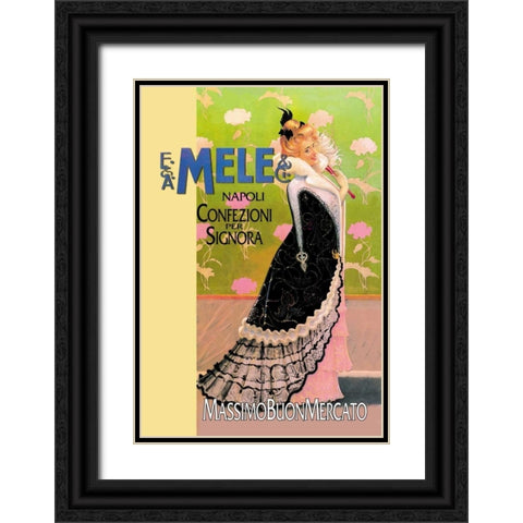 Confezioni per Signora, 1898 Black Ornate Wood Framed Art Print with Double Matting by Villa, Aleardo