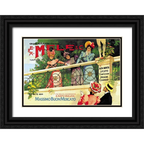 The Great Italian Store and Emporium, E. A. Mele, 1898 Black Ornate Wood Framed Art Print with Double Matting by Villa, Aleardo