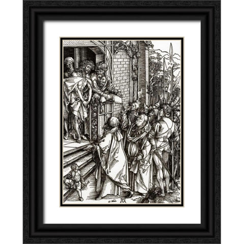 The Great Passion 3 Black Ornate Wood Framed Art Print with Double Matting by Durer, Albrecht