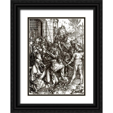 The Great Passion 4 Black Ornate Wood Framed Art Print with Double Matting by Durer, Albrecht