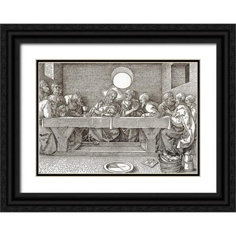The Last Supper Black Ornate Wood Framed Art Print with Double Matting by Durer, Albrecht