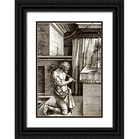 The Penitent Black Ornate Wood Framed Art Print with Double Matting by Durer, Albrecht