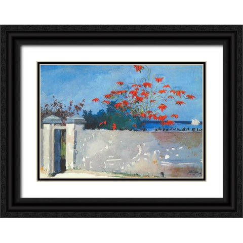A Wall Nassau Black Ornate Wood Framed Art Print with Double Matting by Homer, Winslow