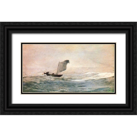 Blown Away Black Ornate Wood Framed Art Print with Double Matting by Homer, Winslow