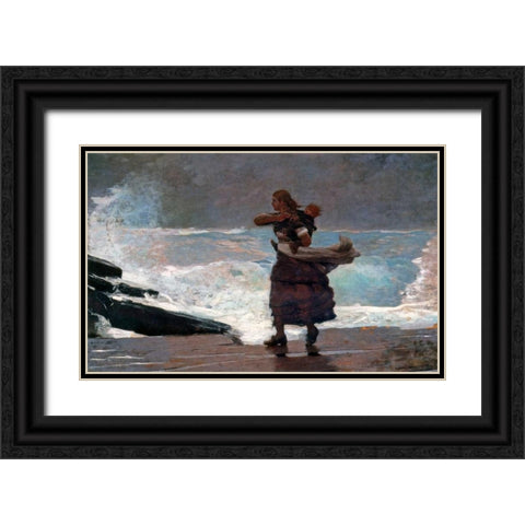 The Gale Black Ornate Wood Framed Art Print with Double Matting by Homer, Winslow
