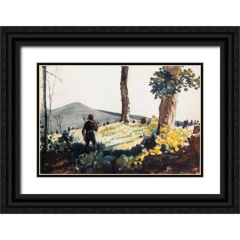 The Pioneer Black Ornate Wood Framed Art Print with Double Matting by Homer, Winslow
