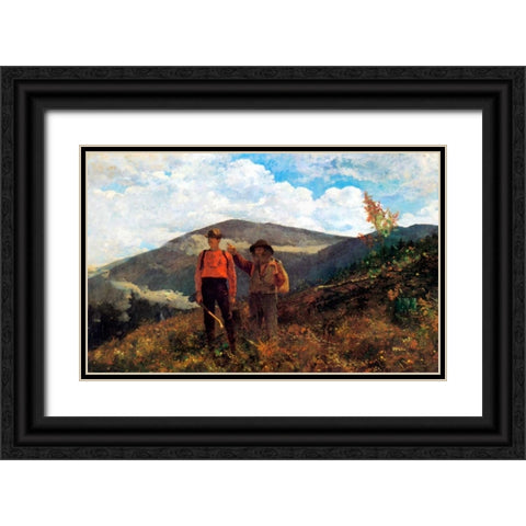 The Two Guides Black Ornate Wood Framed Art Print with Double Matting by Homer, Winslow