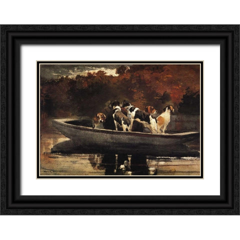Waiting For The Start Black Ornate Wood Framed Art Print with Double Matting by Homer, Winslow