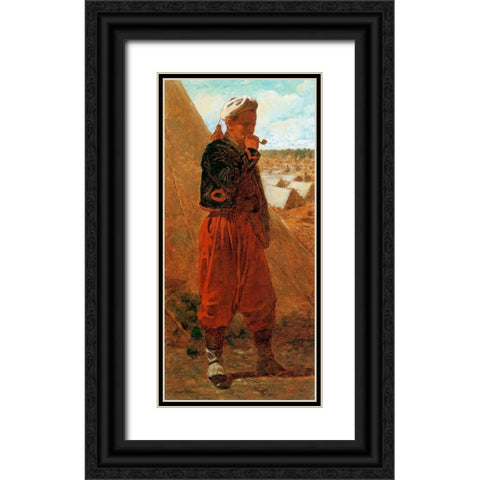 Zouave Black Ornate Wood Framed Art Print with Double Matting by Homer, Winslow