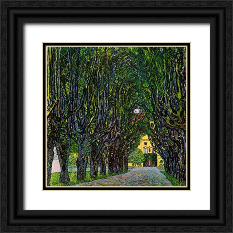 Avenue In Schloss Kammer Park 1913 Black Ornate Wood Framed Art Print with Double Matting by Klimt, Gustav