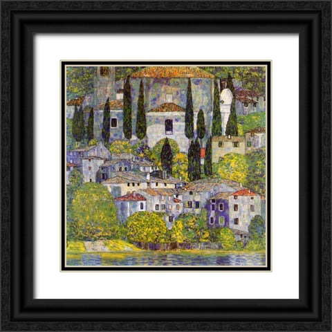 Church At Cassone Sul Garda Black Ornate Wood Framed Art Print with Double Matting by Klimt, Gustav