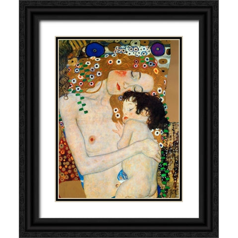 Die Drei Lebensalter Black Ornate Wood Framed Art Print with Double Matting by Klimt, Gustav