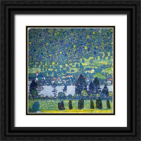 Forest Slope In Unterach On The Attersee 1917 Black Ornate Wood Framed Art Print with Double Matting by Klimt, Gustav